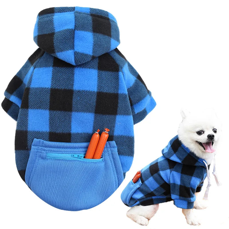 Pomeranian Plaid winter Hoodies