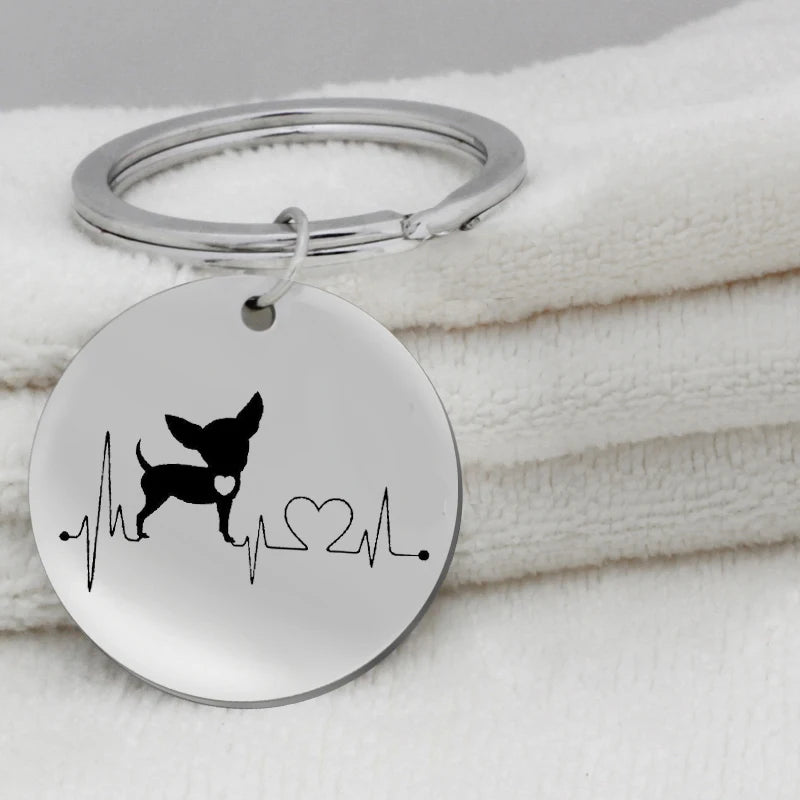 Chihuahua Heartbeat Keyring