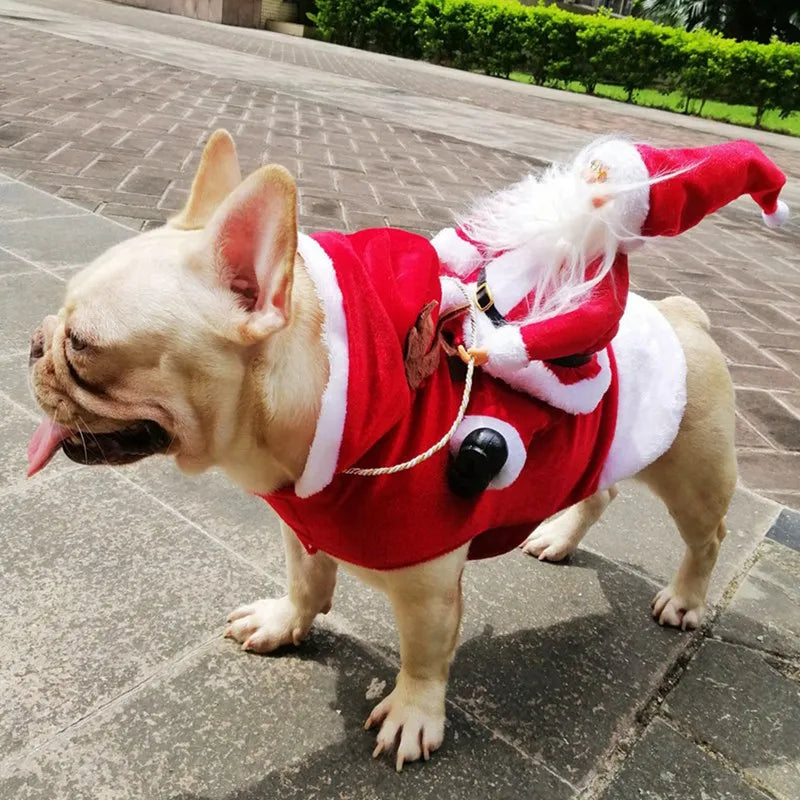 Santa Riding Christmas Dog Costume Jacket