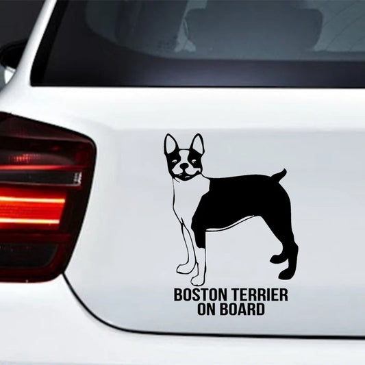 Boston Terrier On Board Car Sticker