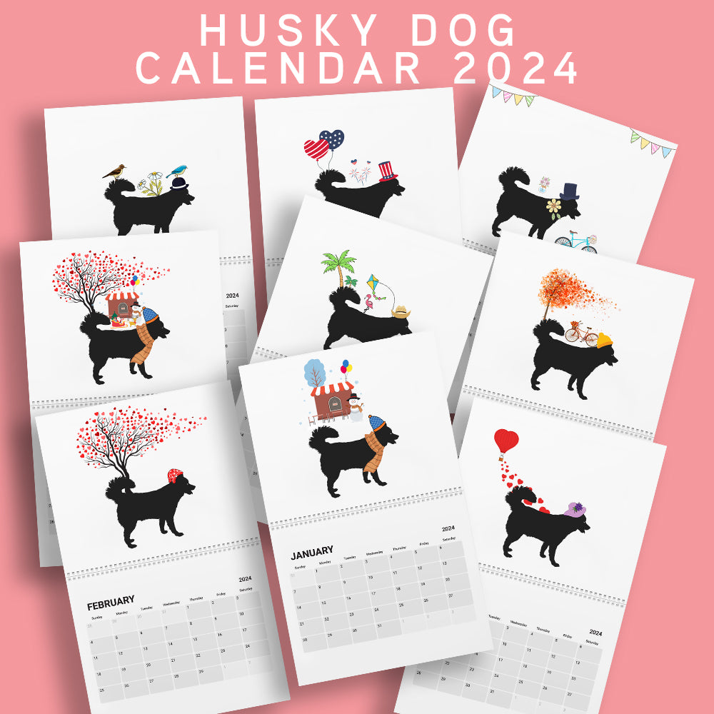 Husky Wall Calendar 2024