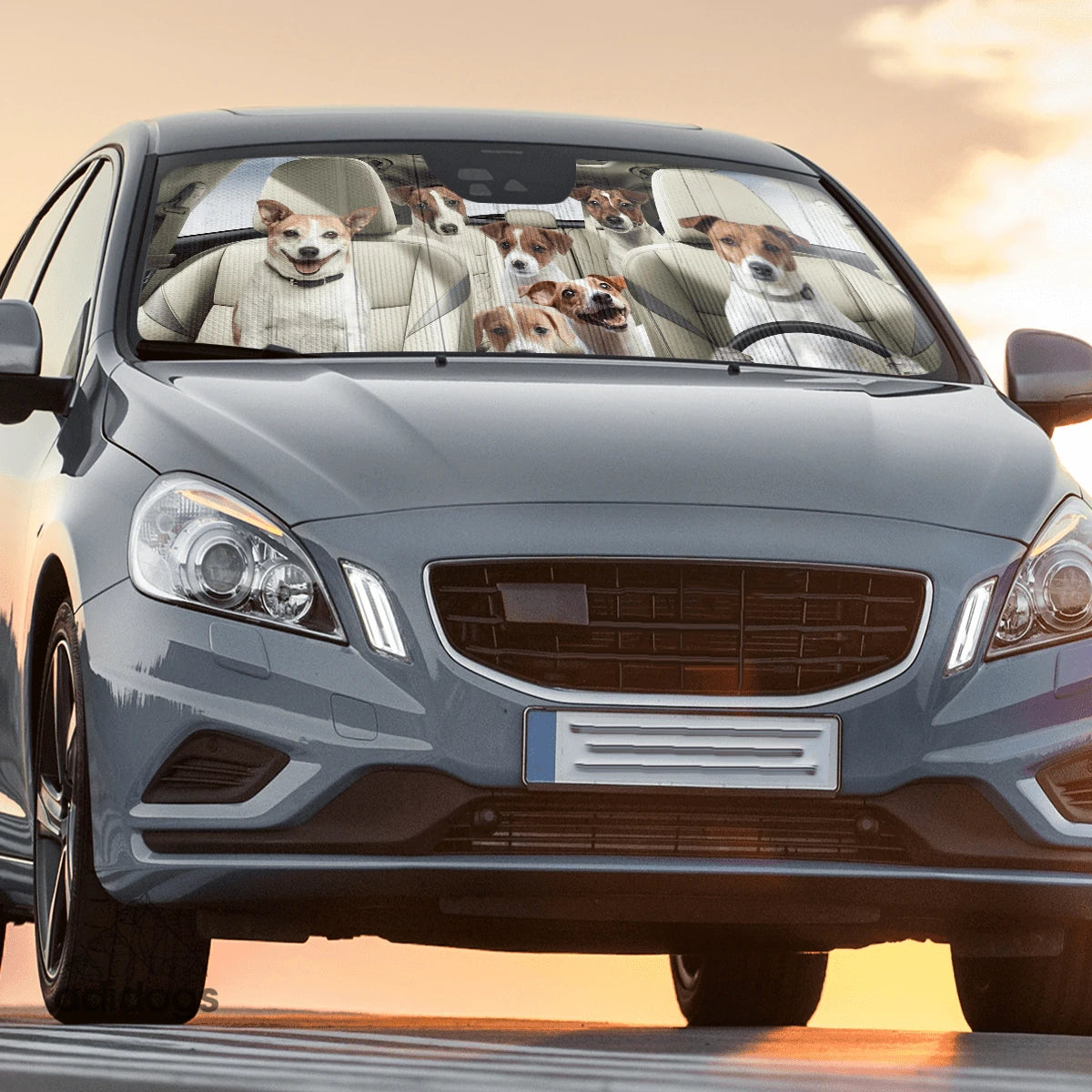 Jack Russell Family Car Sunshade