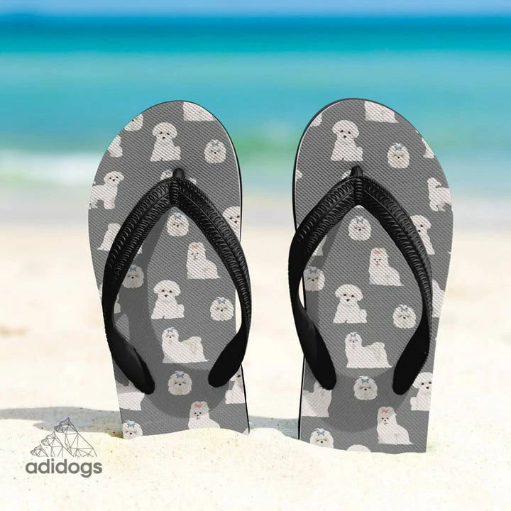 Maltese Lovers Flip Flops