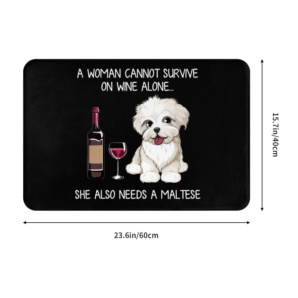 Maltese & Wine Doormat