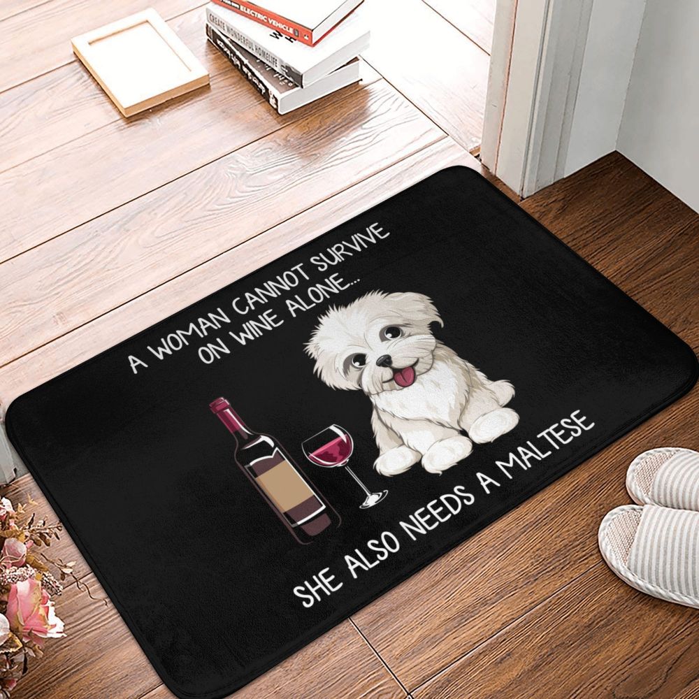 Maltese & Wine Doormat