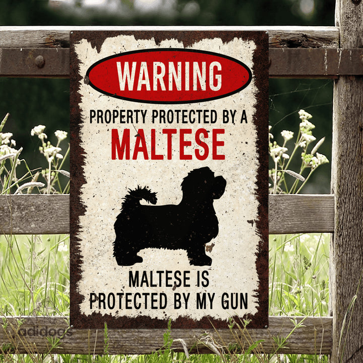 Maltese Warning Metal Sign