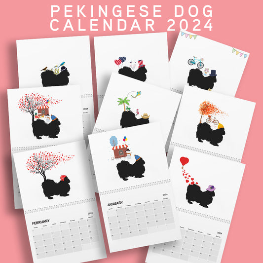 Pekingese Wall Calendar 2024