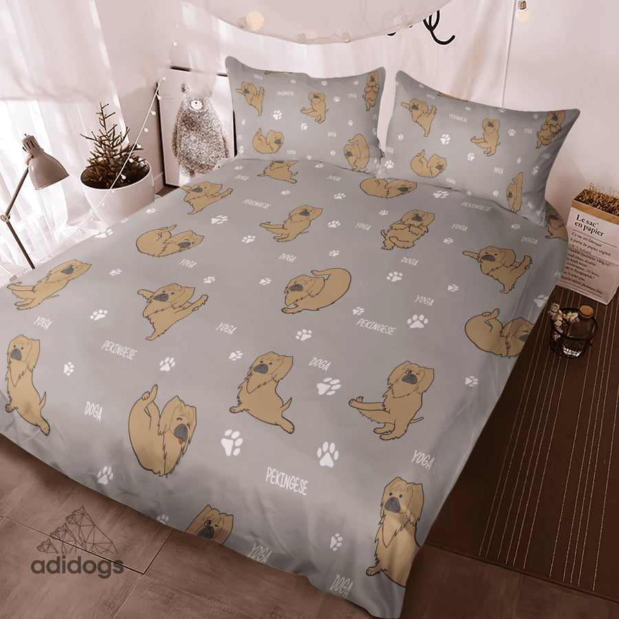 Pekingese Yoga Bedding Set