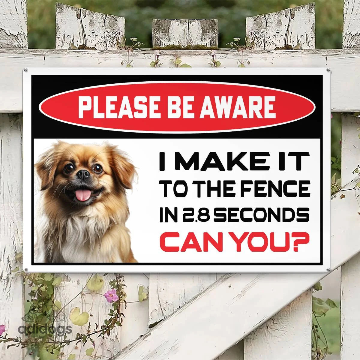 Please Be Aware of Pekingese Sign