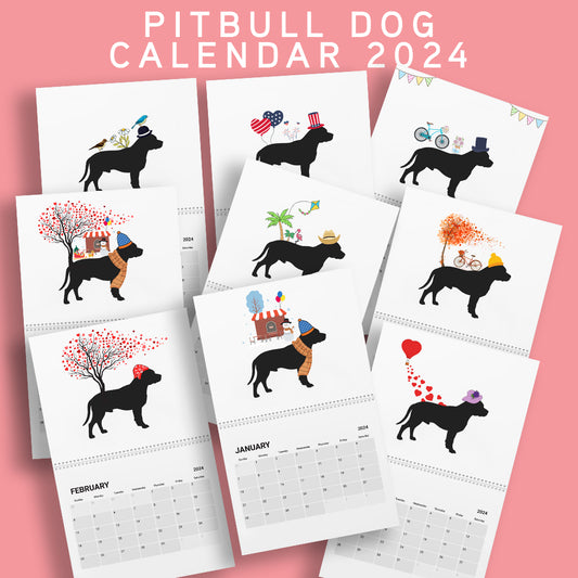 Pitbull Wall Calendar 2024