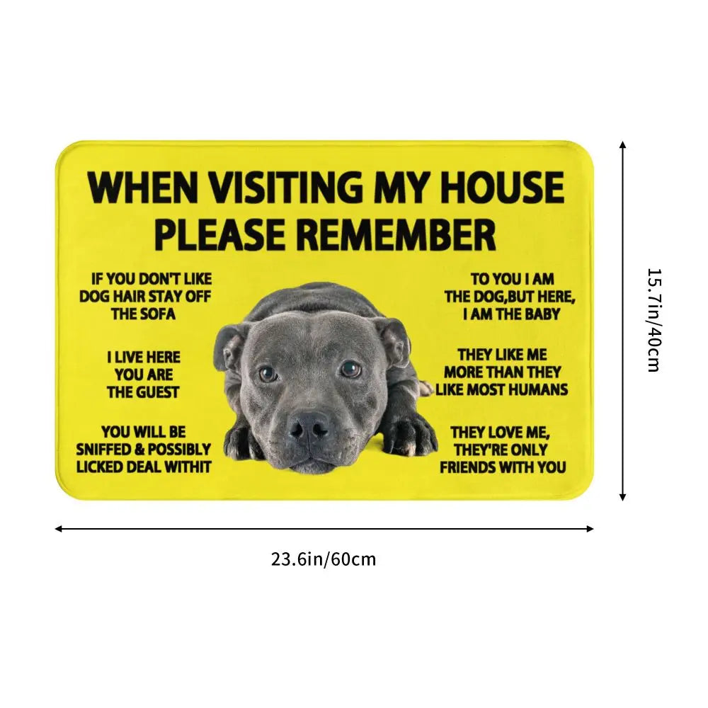 Pitbull Home Rules Doormat