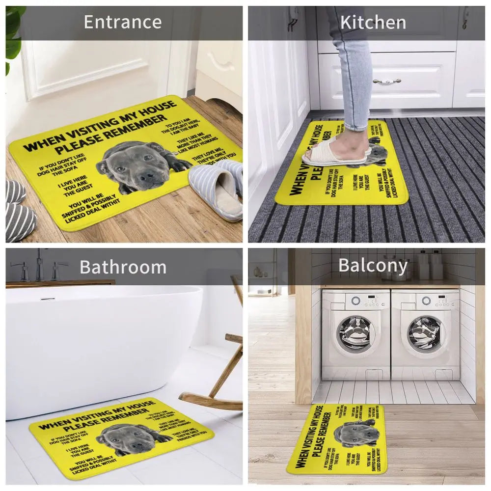 Pitbull Home Rules Doormat