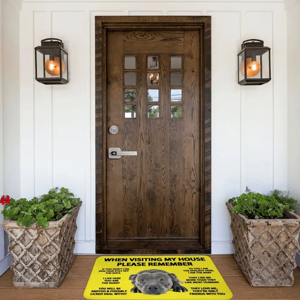 Pitbull Home Rules Doormat