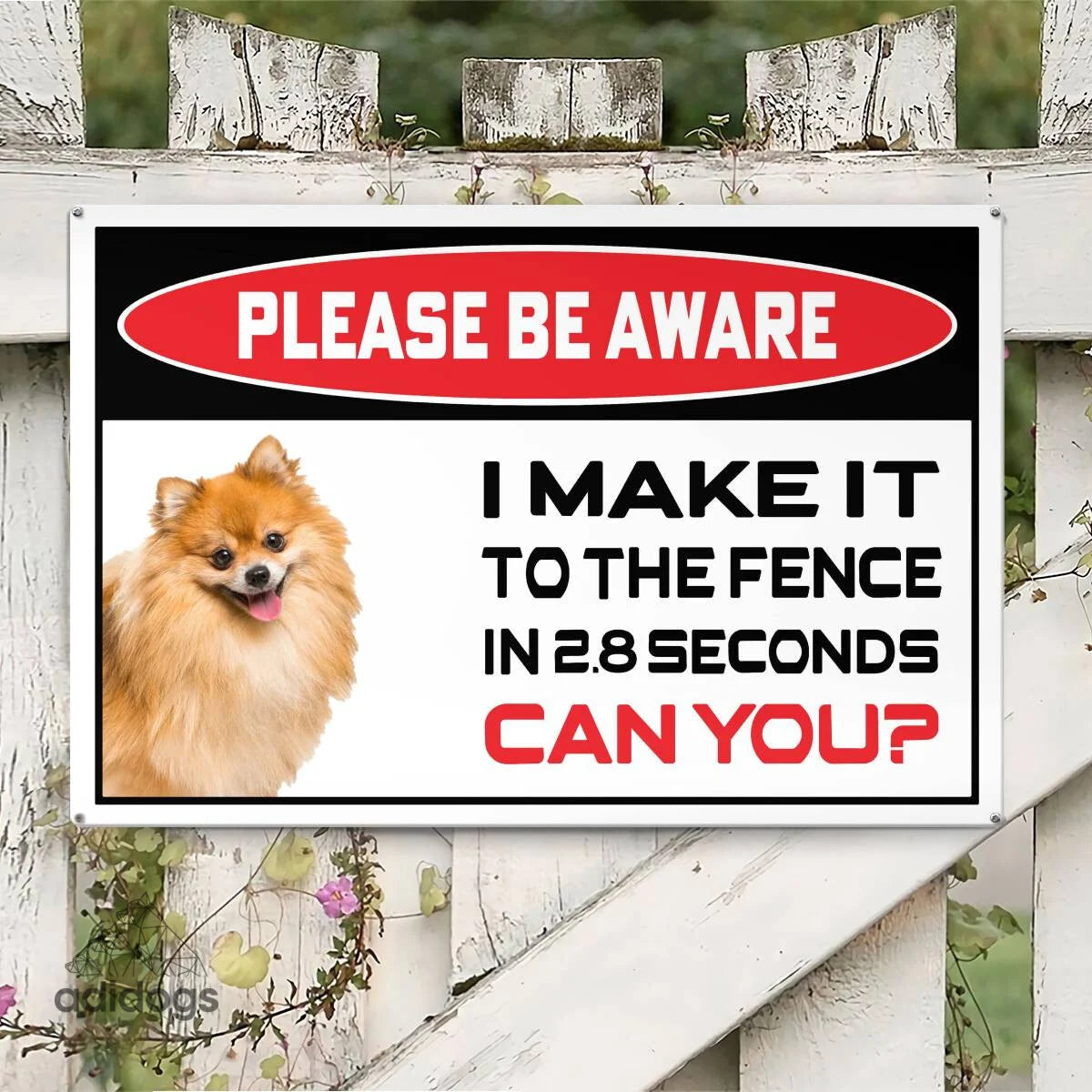 Please Be Aware of Pomeranian Sign