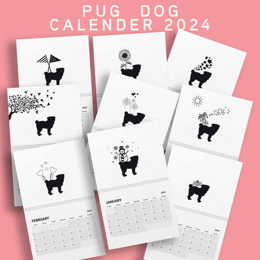 Pug Calendar 2024