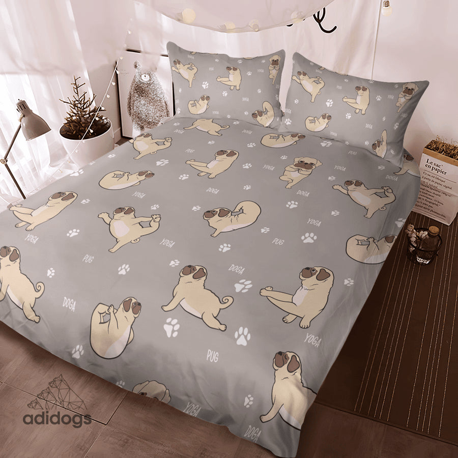 Pug Yoga Bedding Set