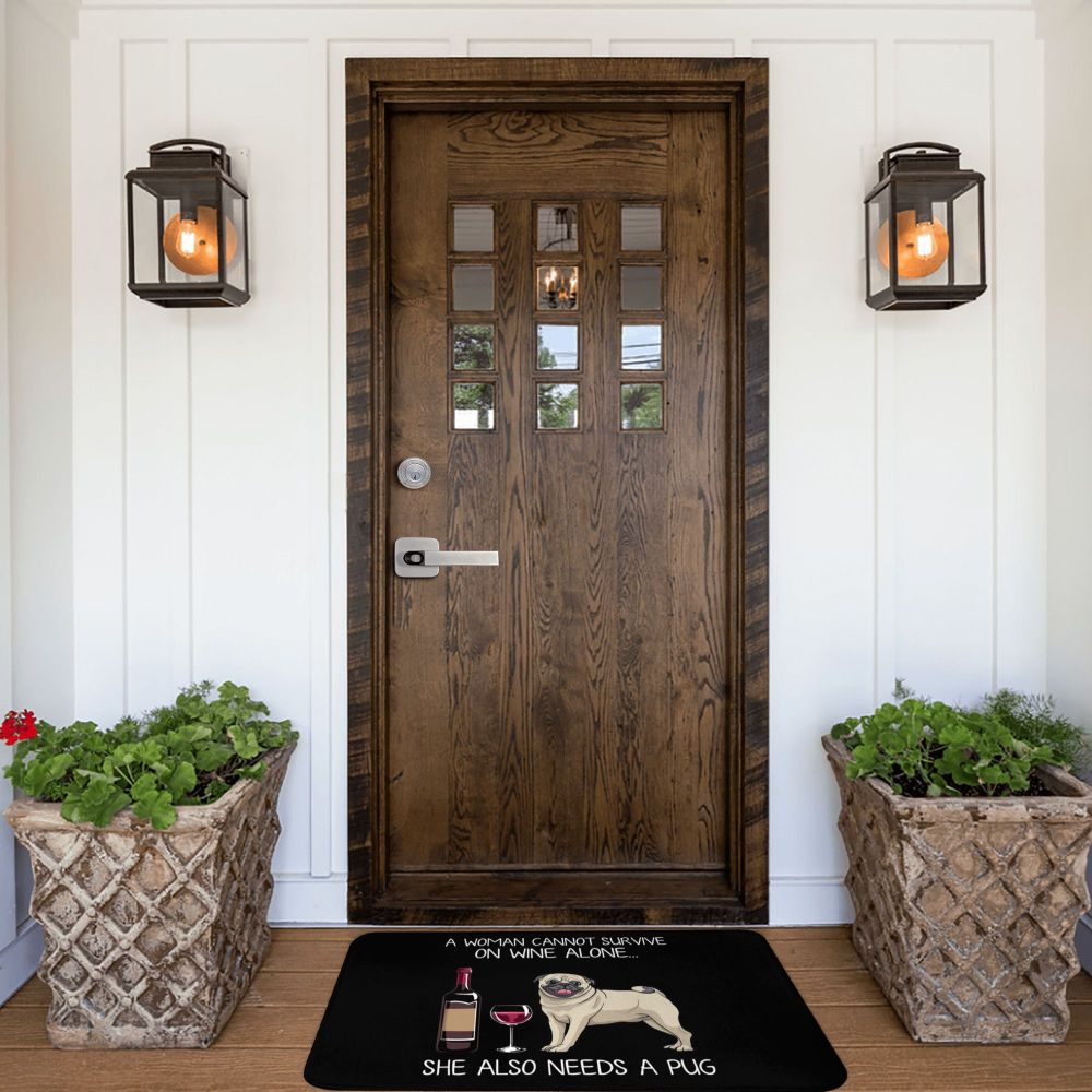 Pug & Wine Doormat