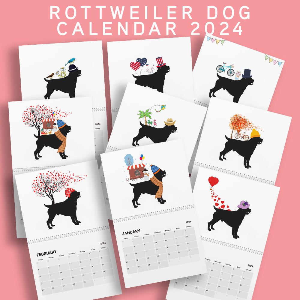 Rottweiler Wall Calendar 2024