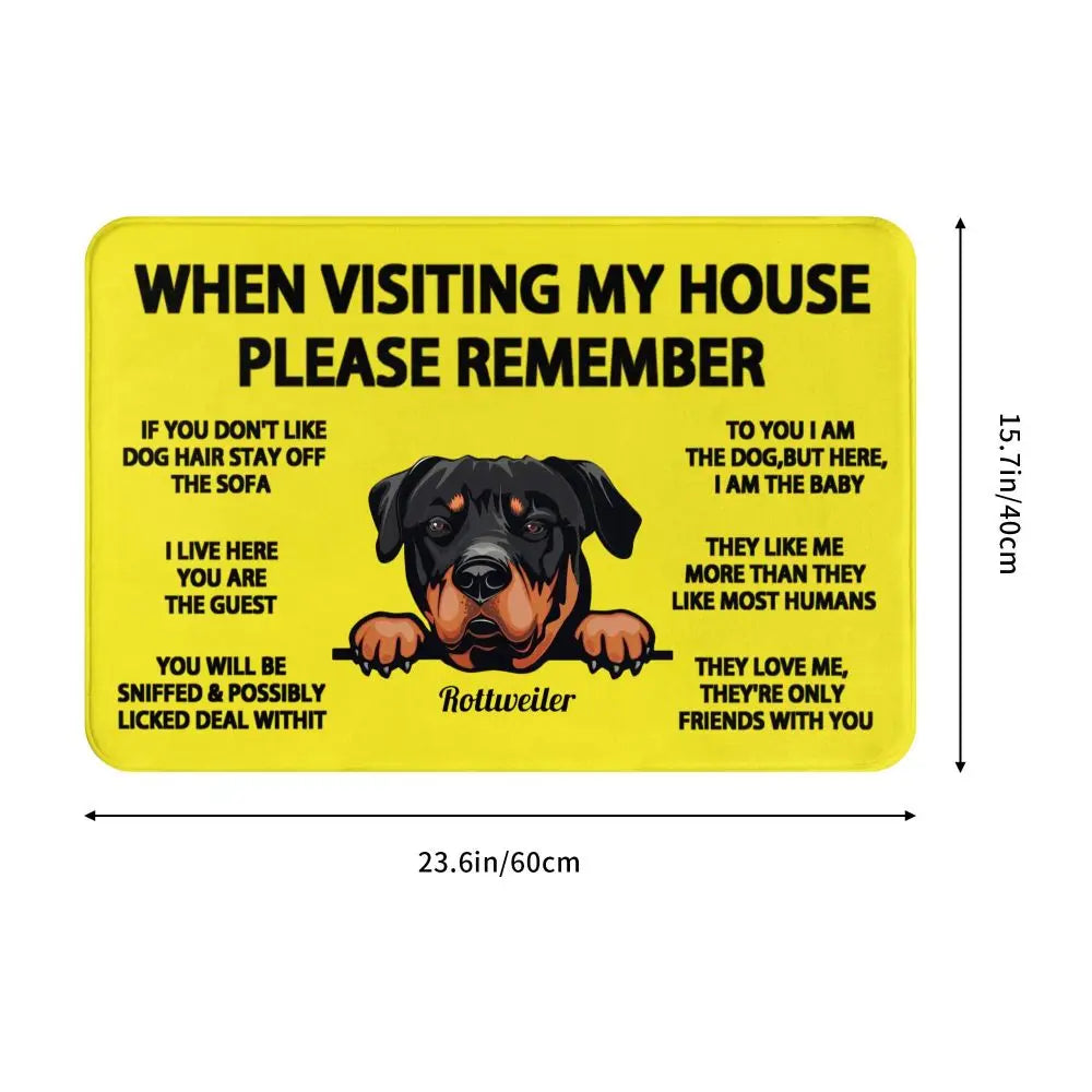 Rottweiler Home Rules Doormat