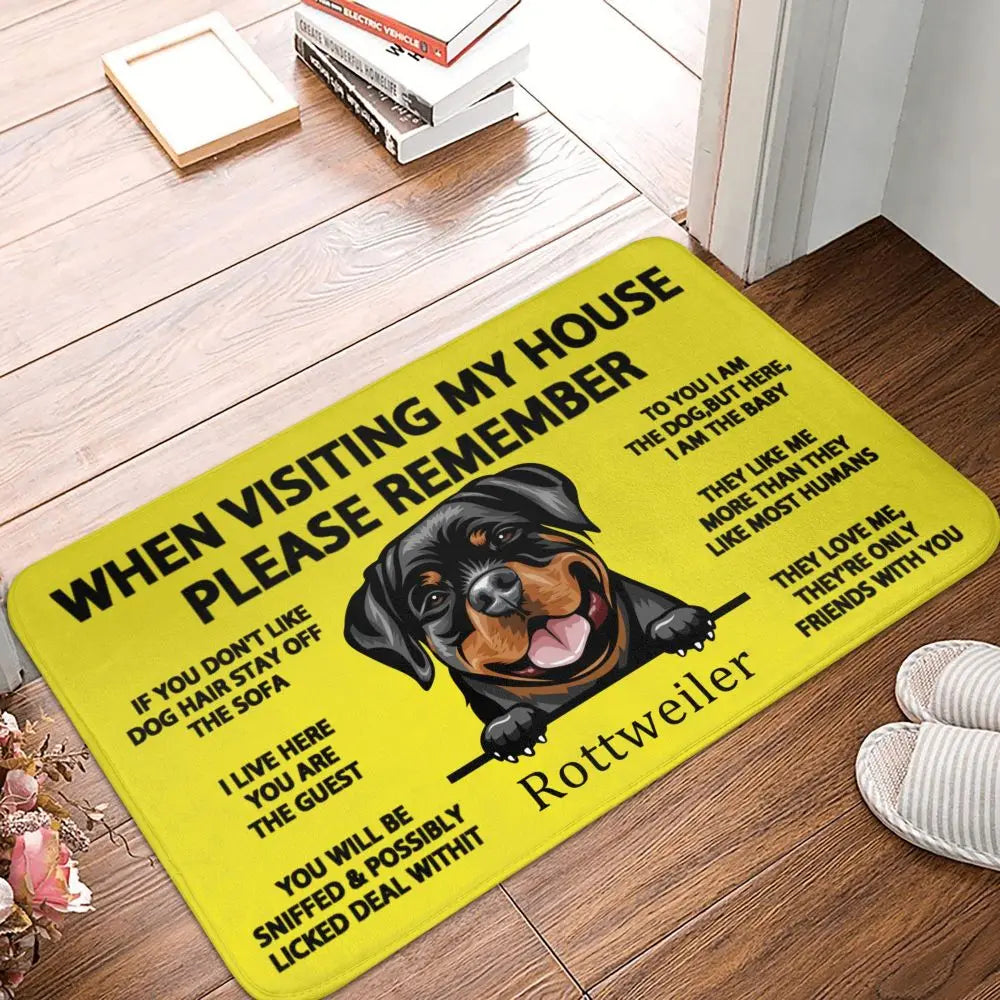 Rottweiler Home Rules Doormat