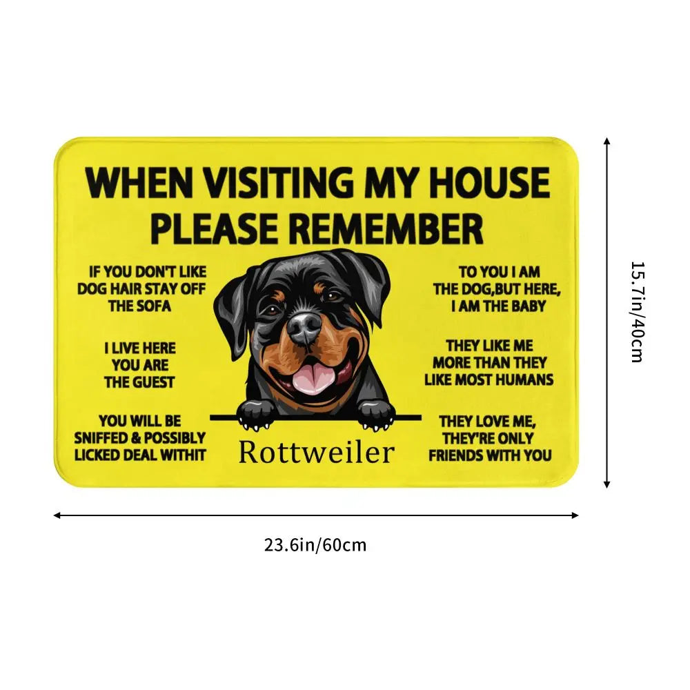 Rottweiler Home Rules Doormat