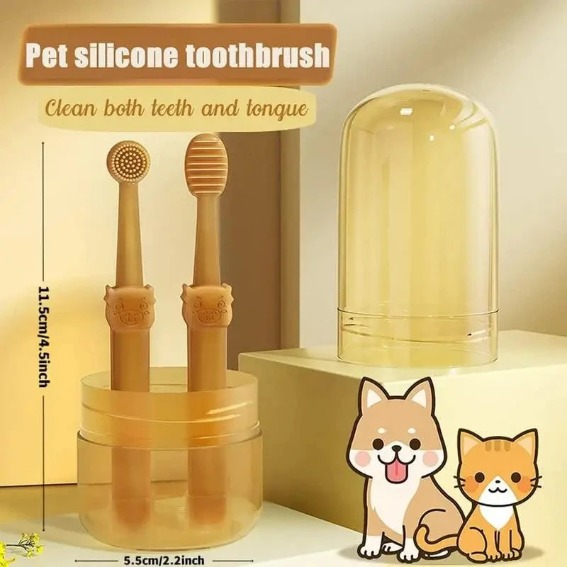 Pet Toothbrush with Tongue Scraper