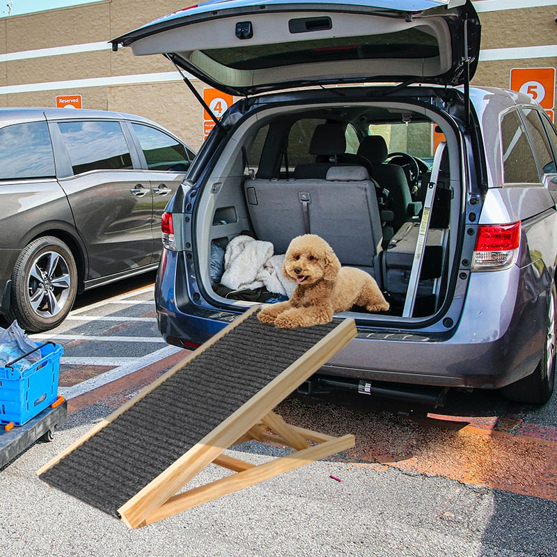 Adjustable Wooden Dog Ramp Ladder