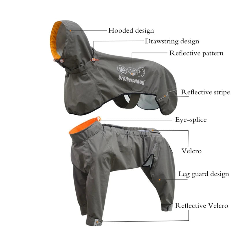 Waterproof Weimaraner Full Cover Raincoat