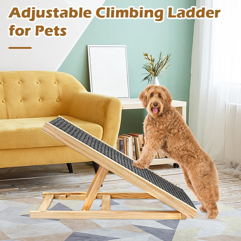 Adjustable Wooden Dog Ramp Ladder