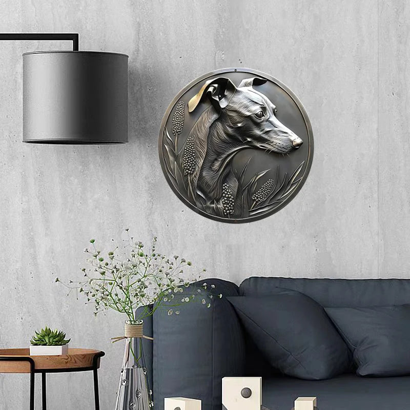 Whippet Art Metal Sign