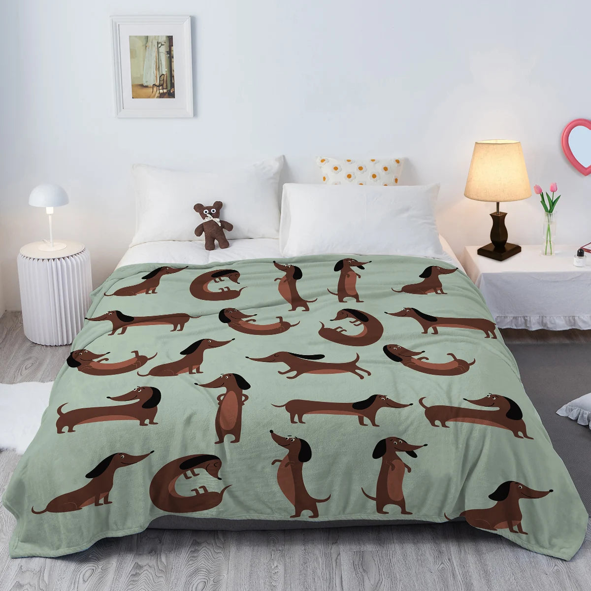 Dachshund Pose Throw Blanket