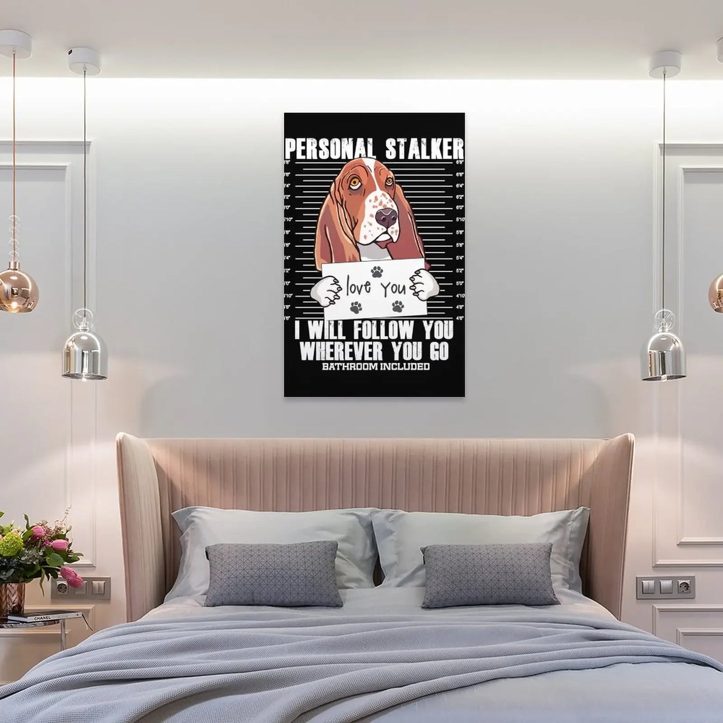 Funny Basset Hound Canvas Poster