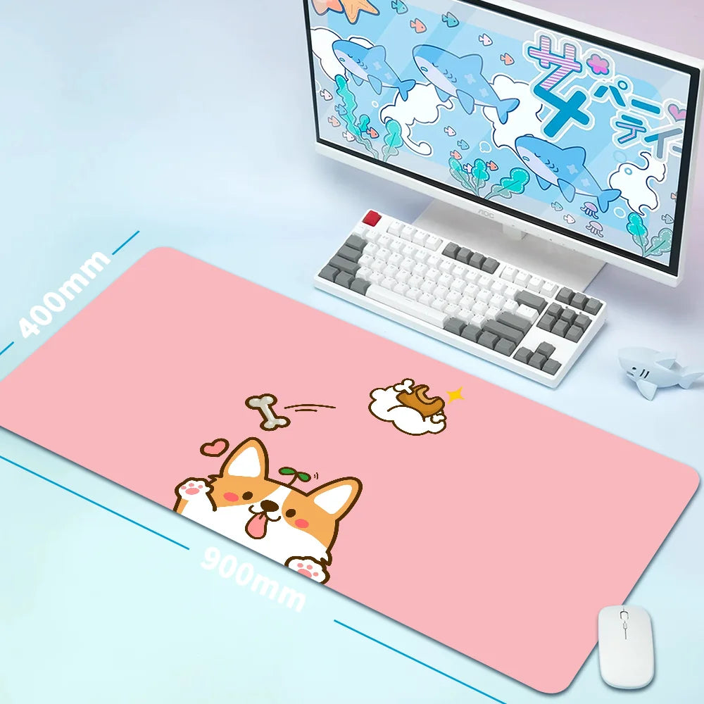 Corgi Keyboard Mouse Pad