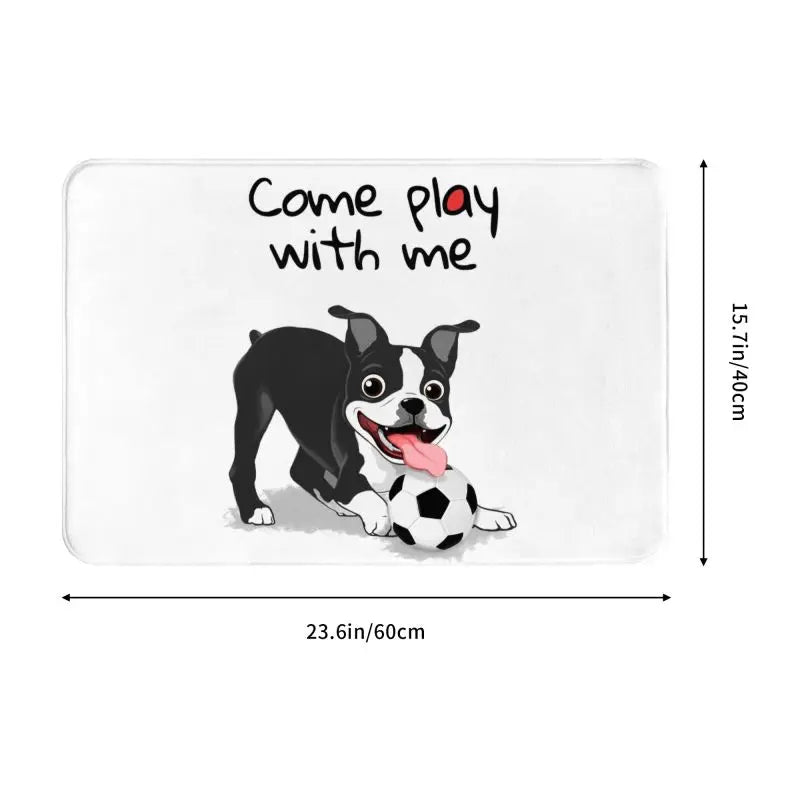 Adorable Boston Terrier Doormat