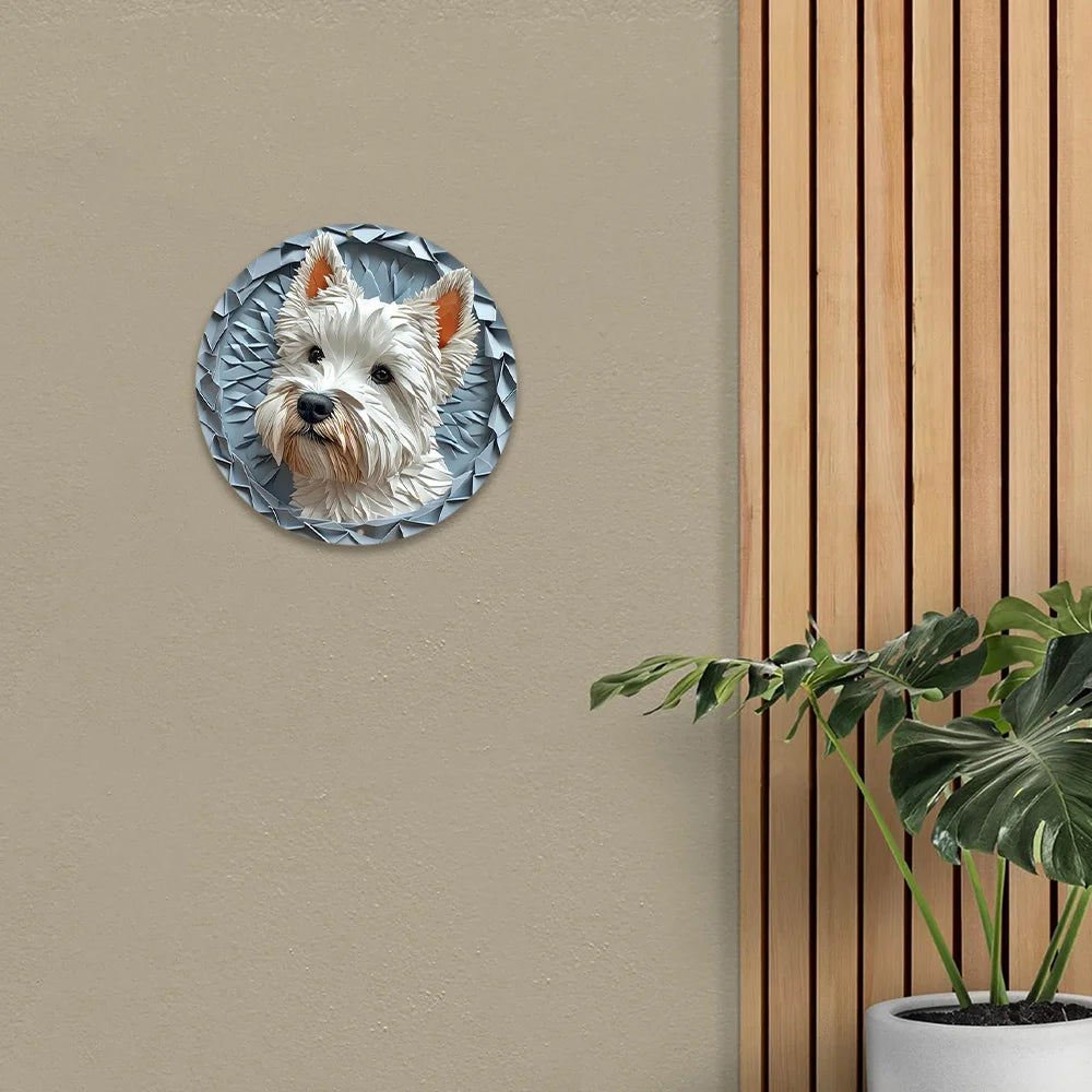 Westie Round Wall Art