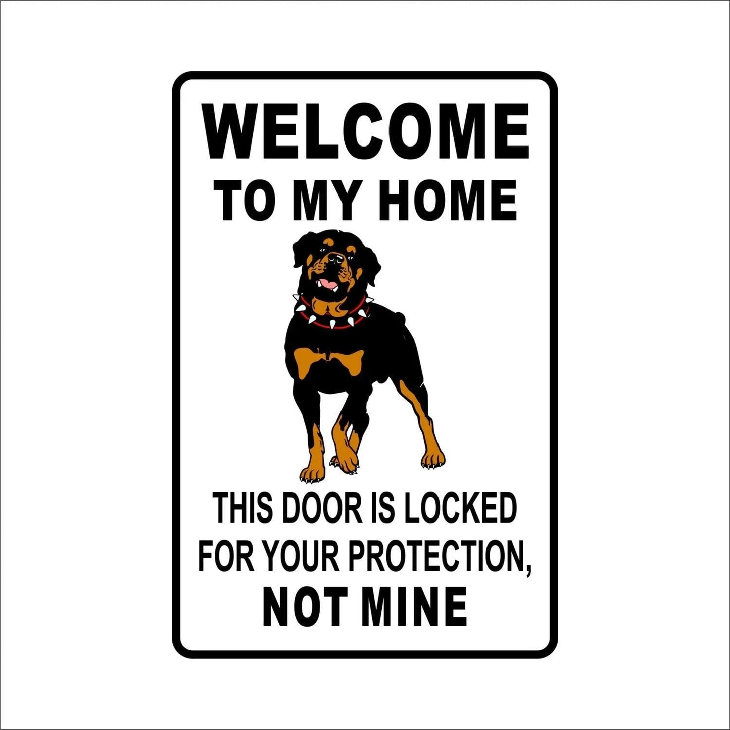 Rottweiler Metal Welcome Sign