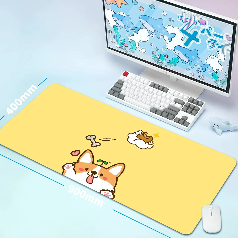 Corgi Keyboard Mouse Pad