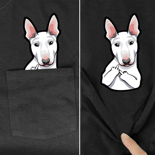 Funny Bull Terrier Pocket Tees