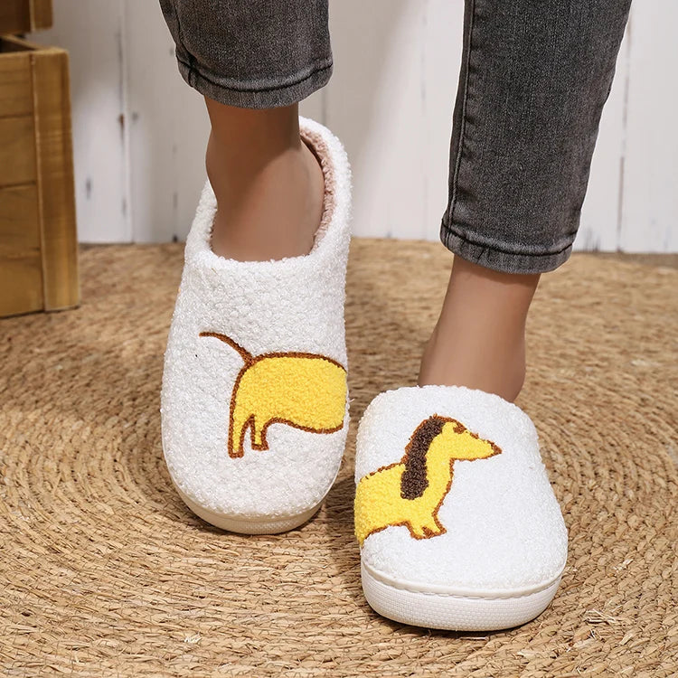 Dachshund Fluffy Indoor Slippers