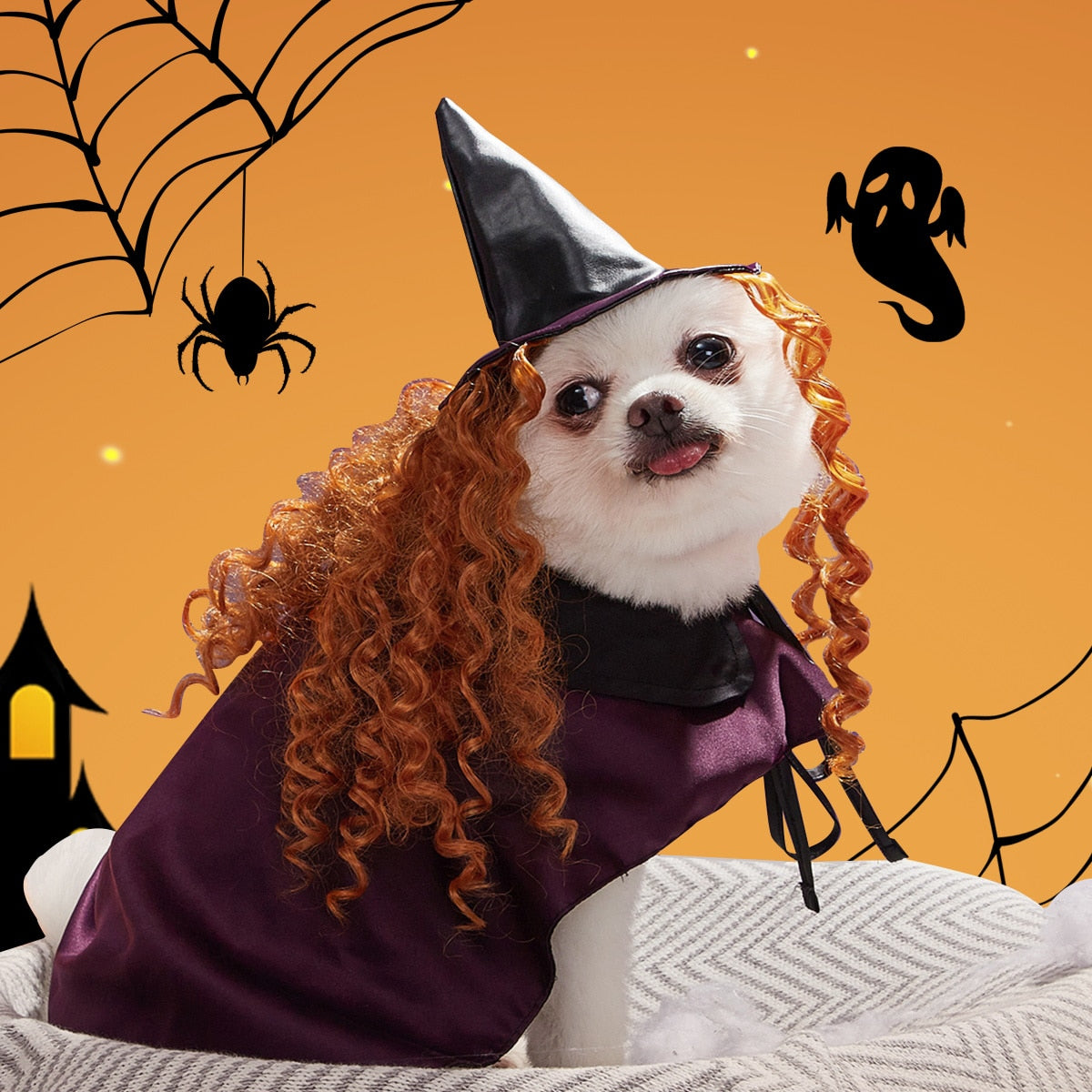 Dog Halloween Witch Cloak Cape