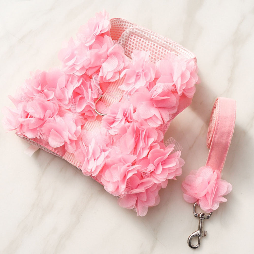 Floral Dog Harness Set