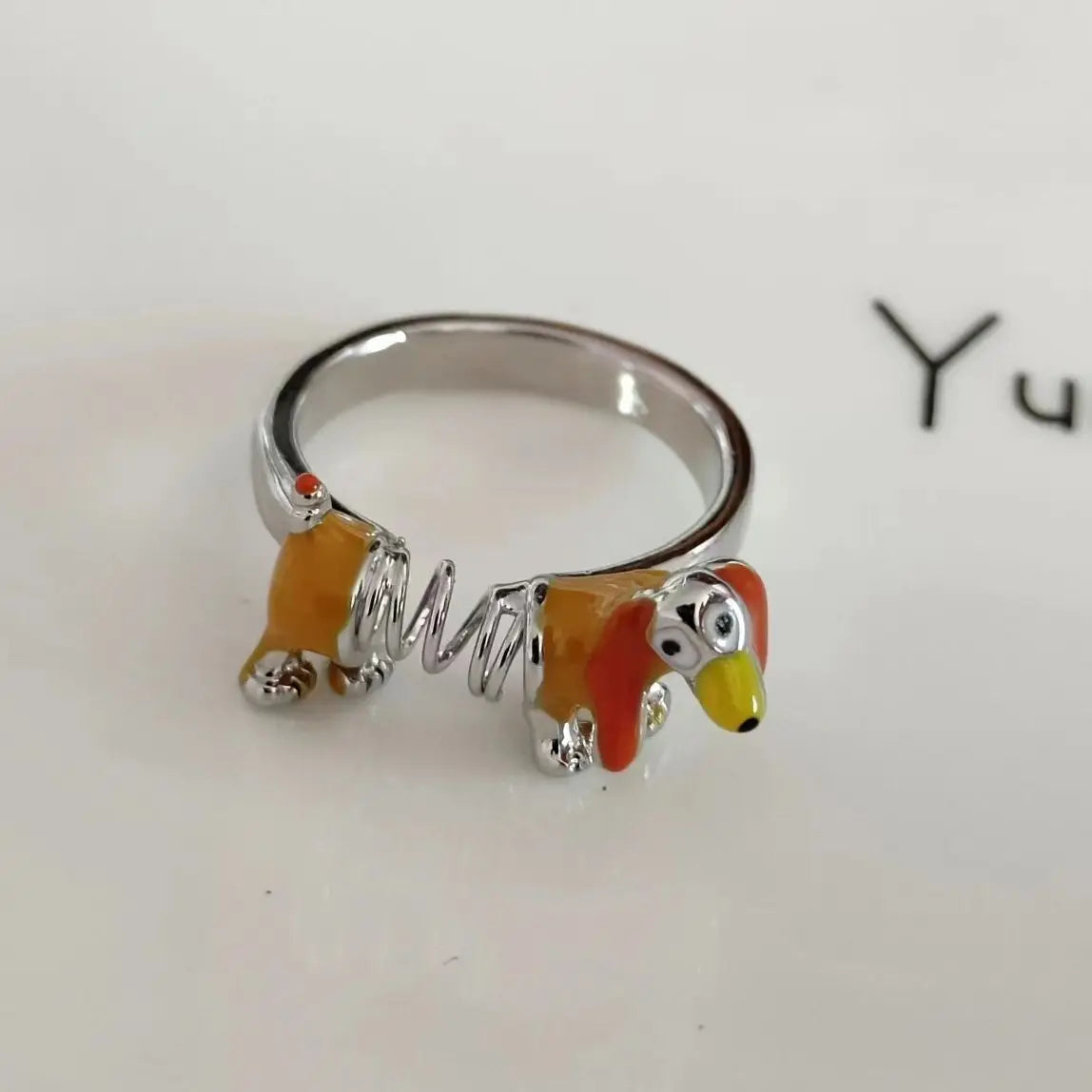 Adjustable Dachshund Metal Rings