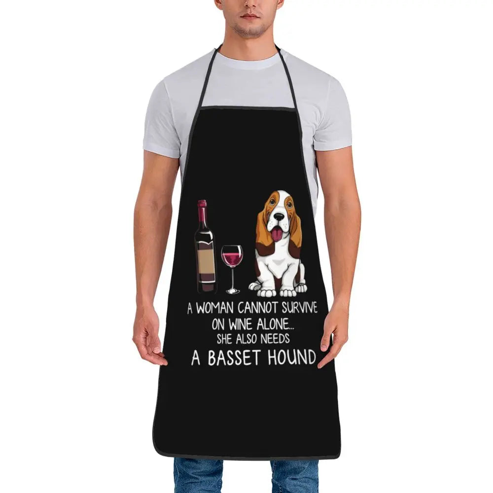 Basset Hound & Wine Apron