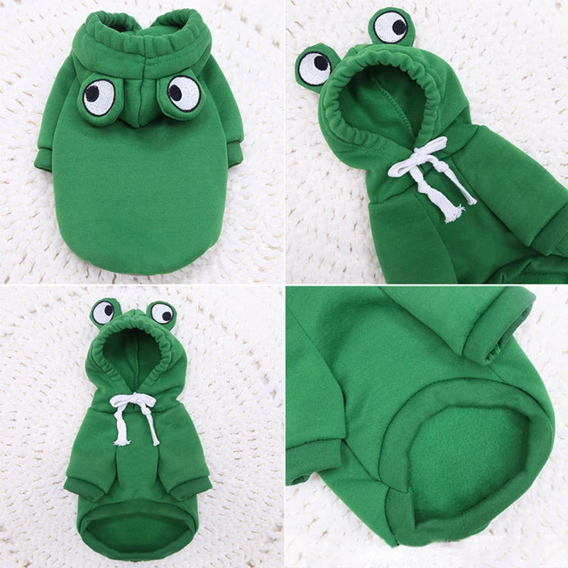 Chihuahua Autumn Winter Frog Hoodie Costume