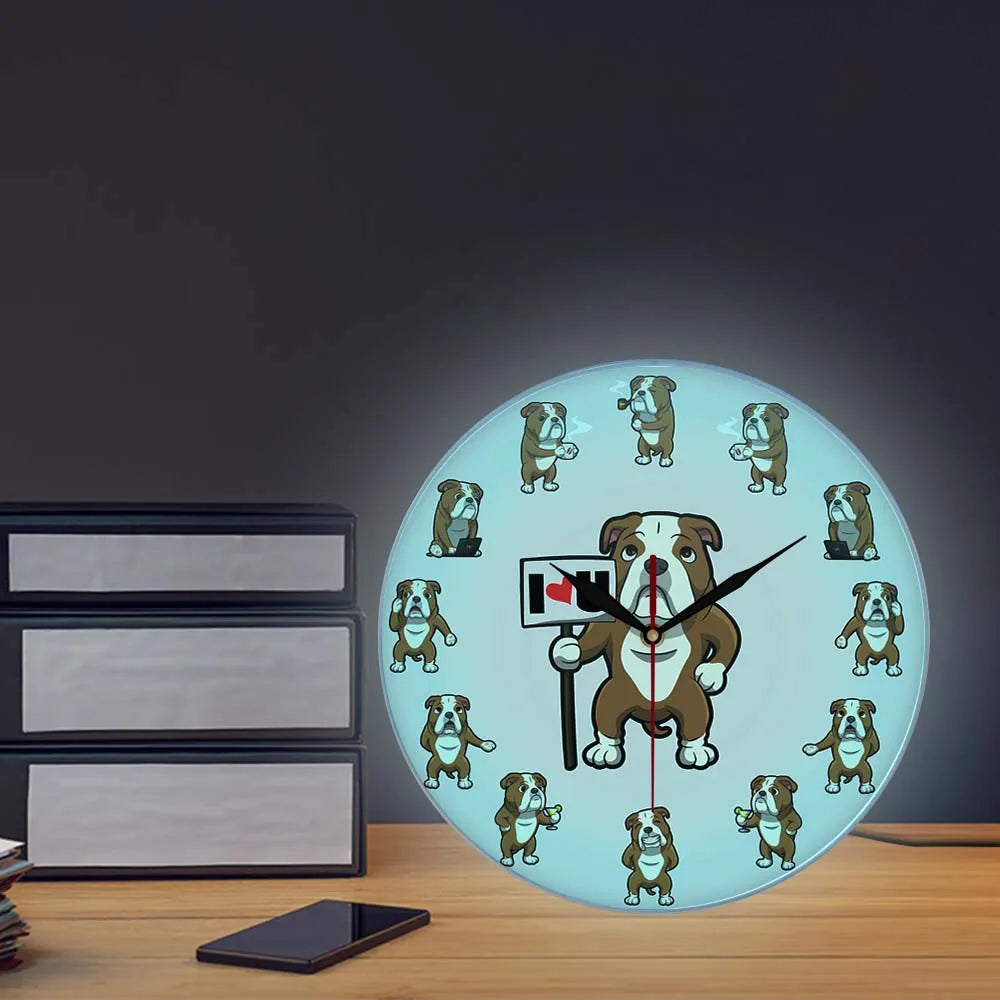 Bulldog Daily Life Wall Clock