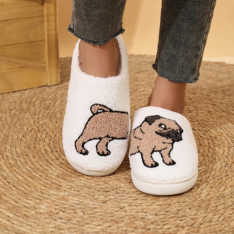 Pug Fluffy Indoor Slippers