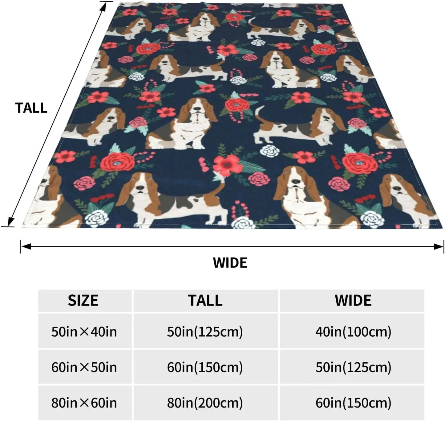 Basset Hound Lover Floral Blanket