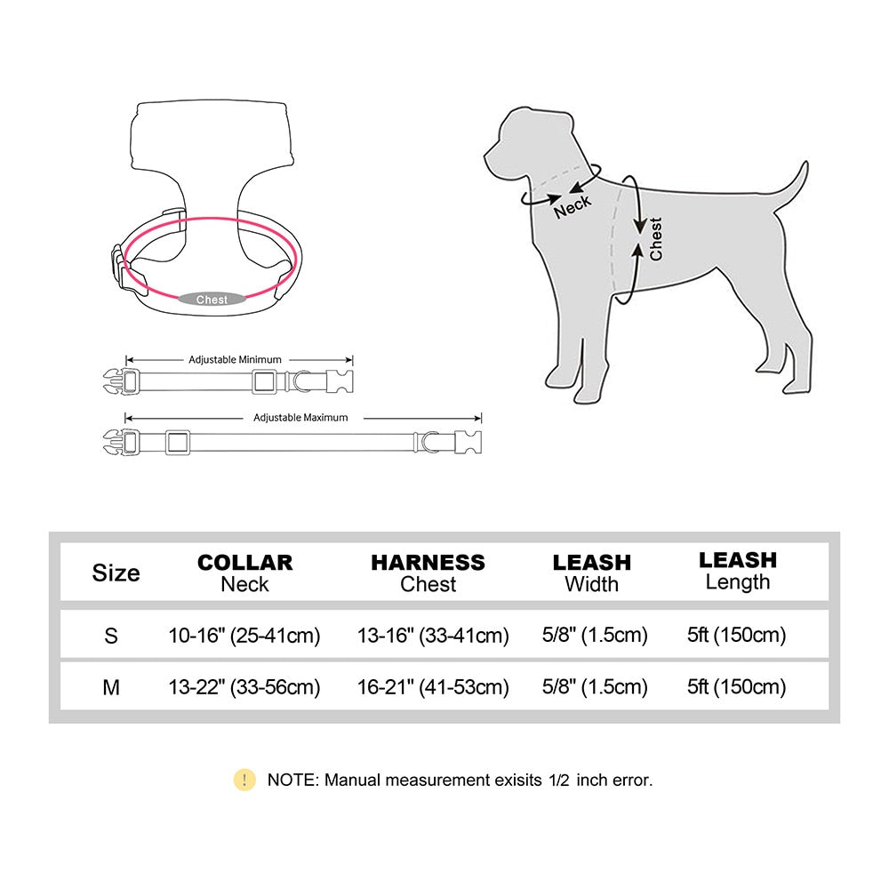 Small & Medium Dog Harness & Leash Set