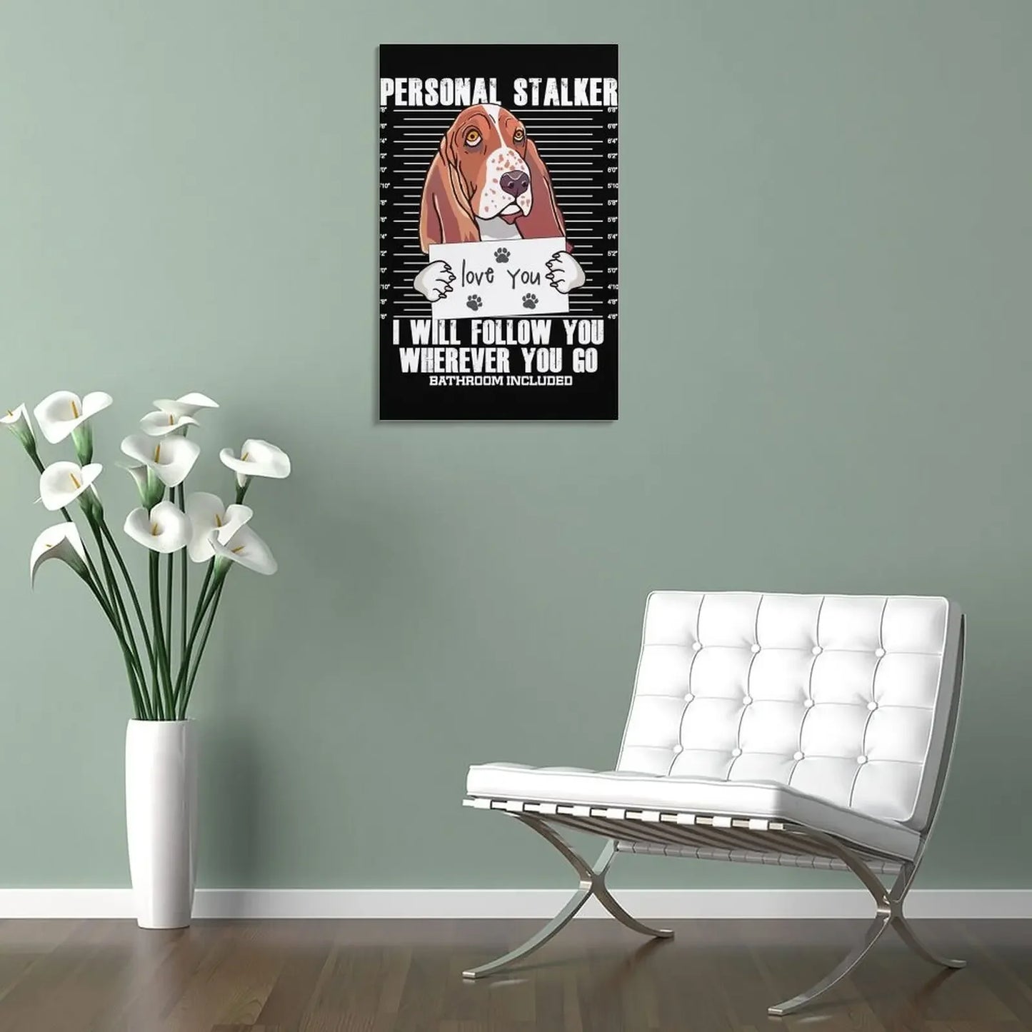 Funny Basset Hound Canvas Poster