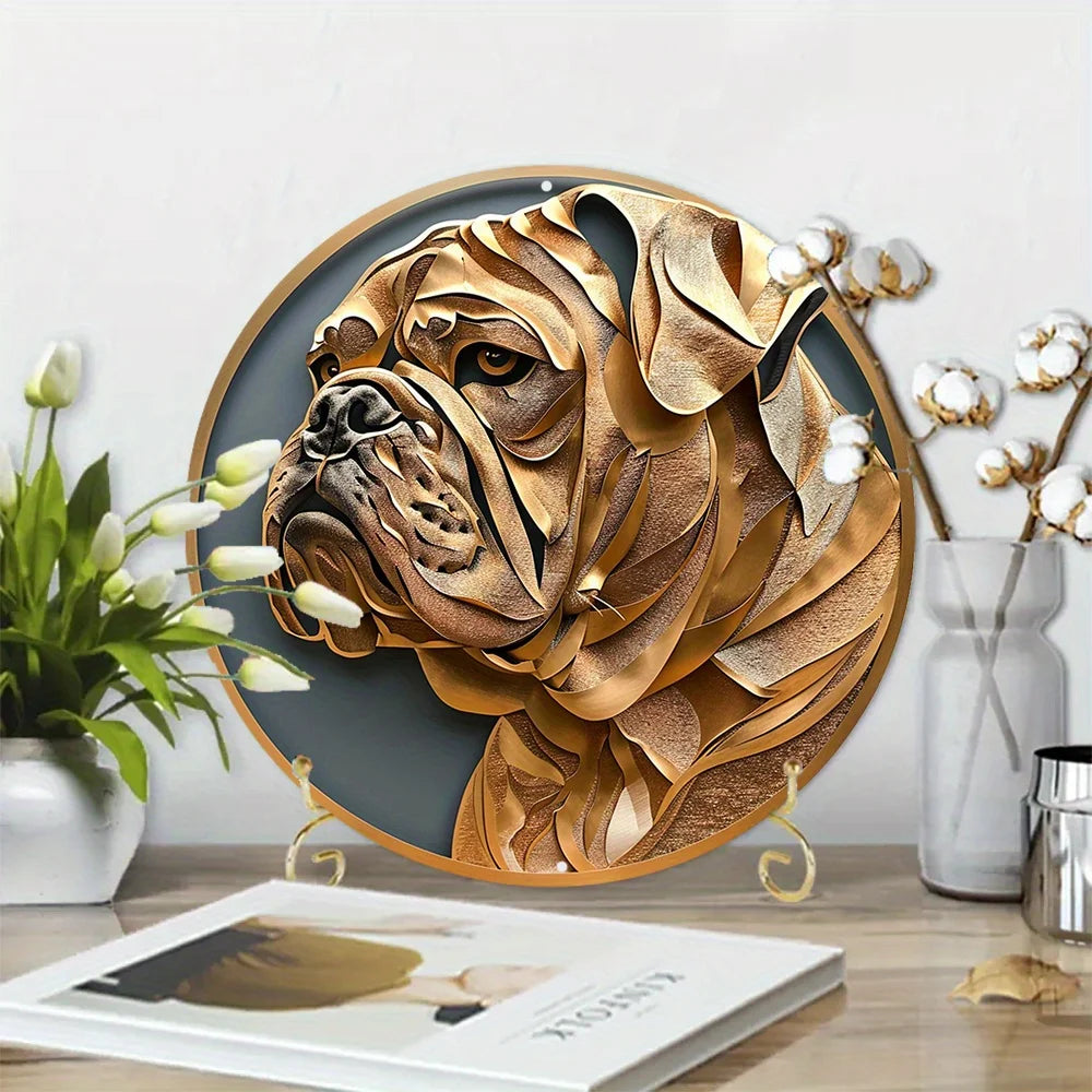 English Bulldog Round Wall Decor